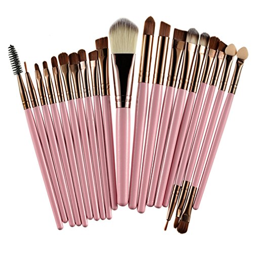 20Pcs Makeup Brushes Set Highlighter Eyeshadow Brow Brush For Makeup Blending Brush Set Black and Black - Thumbnail 5