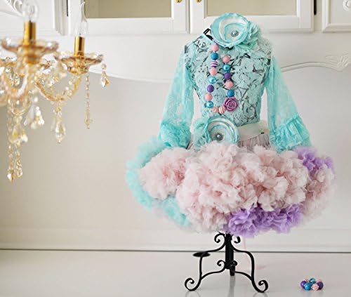 EXTREME GIrls Pettiskirt Tutu Set (6 pcs) 2-4T: Rainbow tutu, matching top, belt, headband, necklace and bracelet