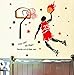 KeLay Fs 3D Basketball Wall Decals Sports Decals Basketball Stickers Wall Decor Basketball Player Wall Stickers for Boys Room Bedroom Decor