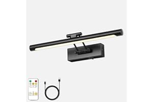 7Degobii Black Battery Operated Wall Sconce with 3CCT Dimmable 15.75" Long Battery Powered Wall Lights Swing Arm Wireless Picture Light with Remote Control & Timed Settings