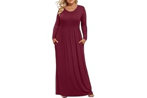 LONGYUAN Women's Plus Size Maxi Dresses for Curvy Women Casual Long Dress XL-6XL