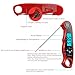 seatore Meat Thermometer, Waterproof Food Thermometer Digital Instant Read Thermometer Grill Thermometer with LCD Backlight Collapsible Internal Probe & Calibration for Kitchen, BBQ, Milk, Tea (red)