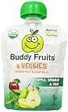 Buddy Fruits Blended Fruit and Veggies, Apple, Spinach and Pear, 3.2 oz. (Pack of 14)