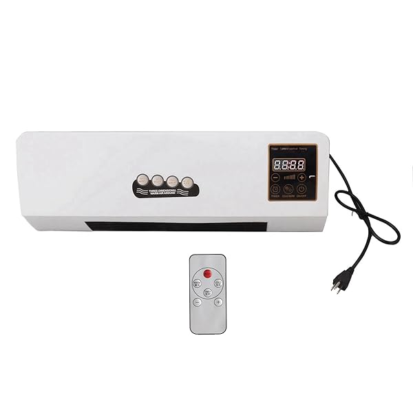 SEMME WALL MOUNT AIR HEATER, DUAL USE WIND AND HEATING FOR BEDROOM AND LIVING ROOM, US PLUG 110V, MINI AIR HEATER FOR EFFICIENT TEMPERATURE CONTROL (WITH PRINT)