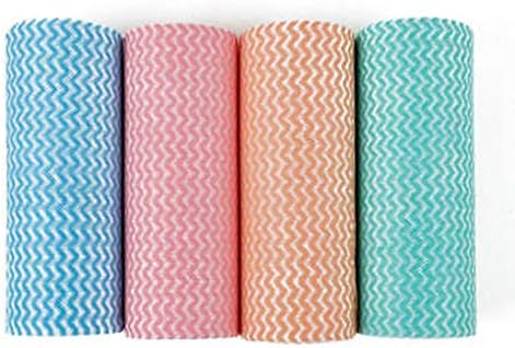 IETONE 2 Rolls Kitchen Disposable Non-Woven Fabrics Washing Cleaning Cloth Dish Towels Practical Rags Wiping Souring(Color Random)