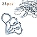 QMOEH Eyelet Screws 1.2 inch Eye Screws 25PCS Eye Hooks Screw in Eye Screws for Wood, Silver Color Stainless Steel Screw Eyes.