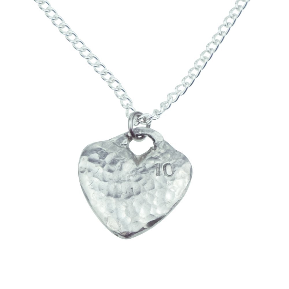 10th Anniversary Tin Gift Heart Pendant