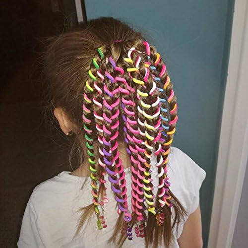 CGT Party wear Rainbow Color Long Elastic Hair Bands with stones Headwear Hair Accessories for women(6 Pcs) (Pink)