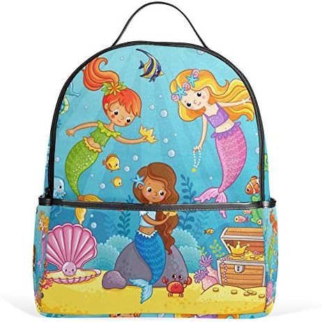Sea Jellyfish Mermaid Backpack School Bookbag for Girls Boys Kids