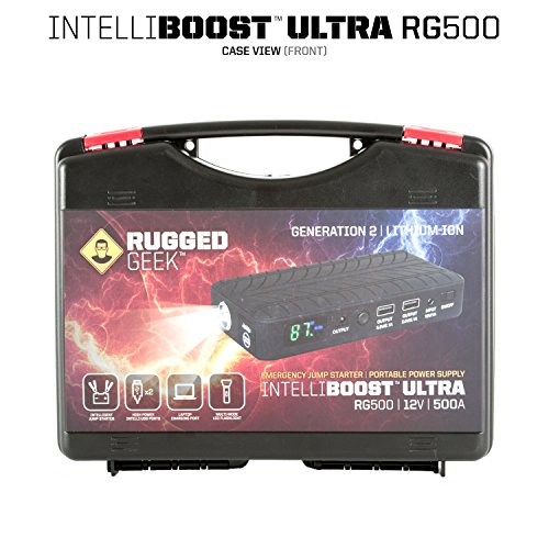 Rugged Geek INTELLIBOOST RG500 Portable Jump Starter / Jumper Pack and