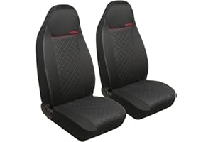 GIANT PANDA Front Seat Covers for Bucket Seats, Faux Leather Seat Covers Universal for Most Cars SUV and Mini Van (Black)