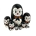 Apol Lovely Penguin with Bowtie Egg Shape Handmade Wooden Russian Nesting Dolls Matryoshka Doll Set 10 Pieces in a Box with Bow for Home Decoration Kids Toy Birthday Christmas Easter Gift