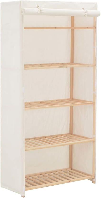 Vidaxl Garde Robe Penderie Armoire De Rangement Etagere A Vetements Meuble De Rangement Organisateur Chambre A Coucher Chaussures Blanc 79x40x170 Cm Tissu Amazon Fr Cuisine Maison
