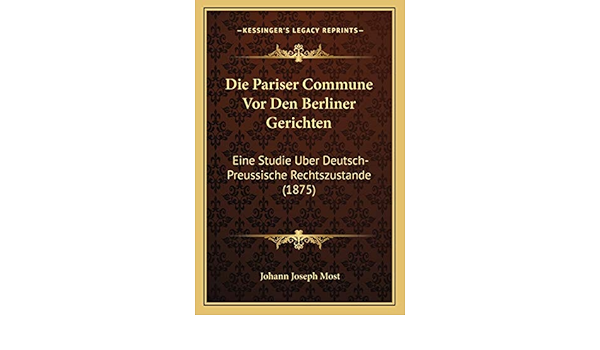 Amazon.com: Die Pariser Commune Vor Den Berliner Gerichten: Eine