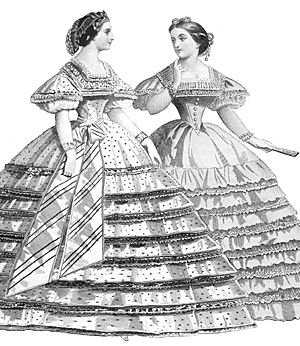 Steampunk Costumes, Outfits for Women  1861 Raphael Evening Dress Pattern                               $17.95 AT vintagedancer.com