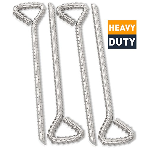 Strong Tent Stakes 12 inch Galvanized Tent Pegs Heavy Duty Anchors