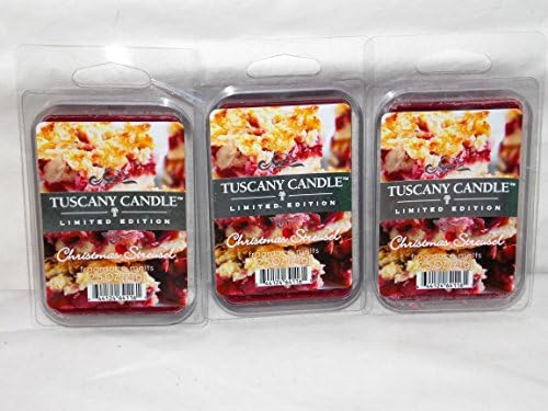3 pack Tuscany Candle Christmas Streusel Limited Edition Scent Fragrance Wax Melt Tarts 2.5oz each