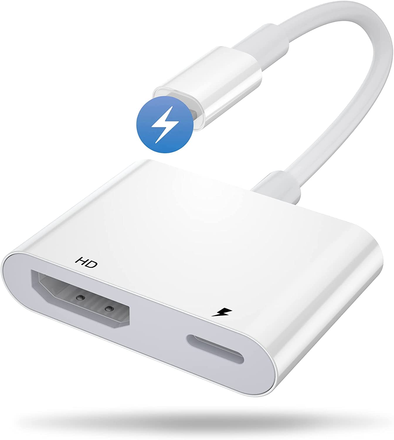 BeckenBower® HDMI Adapter [ No Power Needed ],1080P Digital AV Adapter, [Apple MFi Certified] Sync Screen HDMI Connector Adaptor, Compatible with Phone 14 13 12 11 XS XR X 8 7