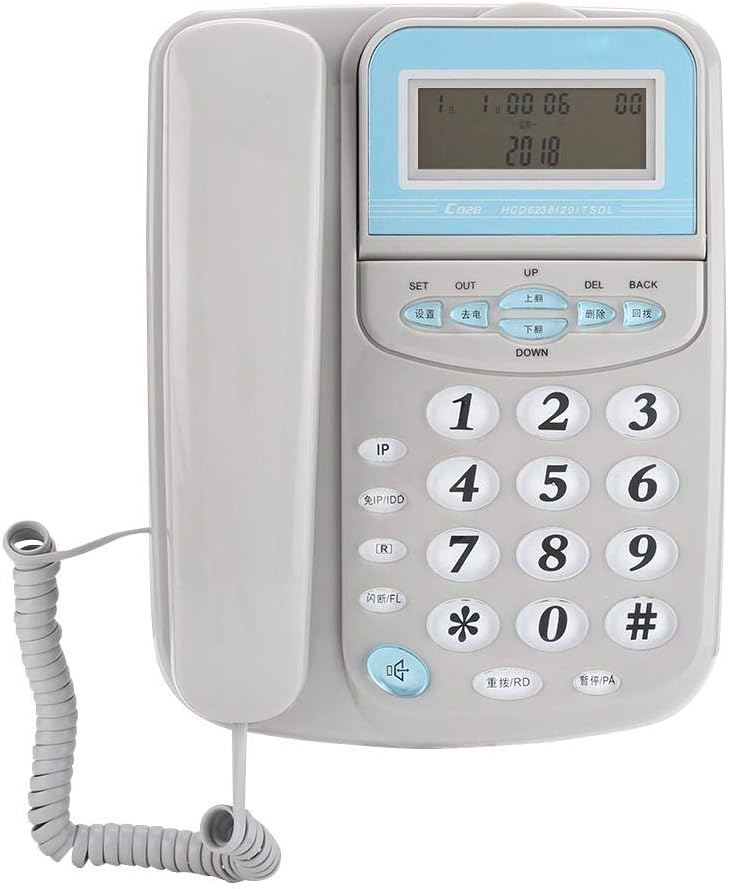 Landline Corded Telephone, Home Hotel Wired Desktop Phone with