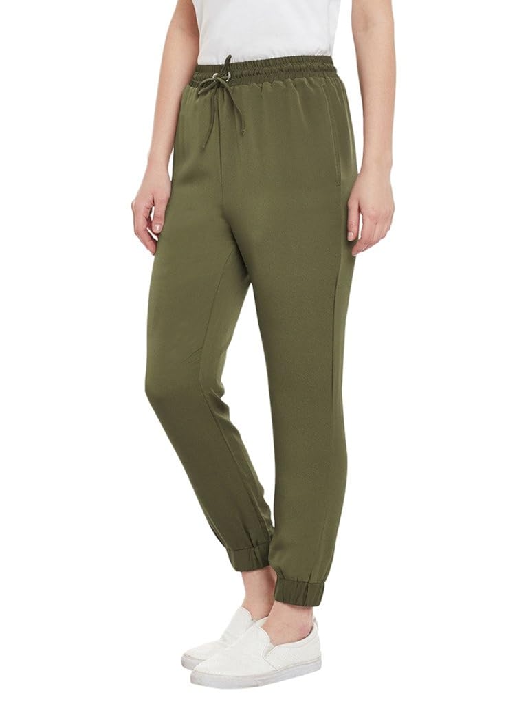 miss chase womens olive green straight jogger pants