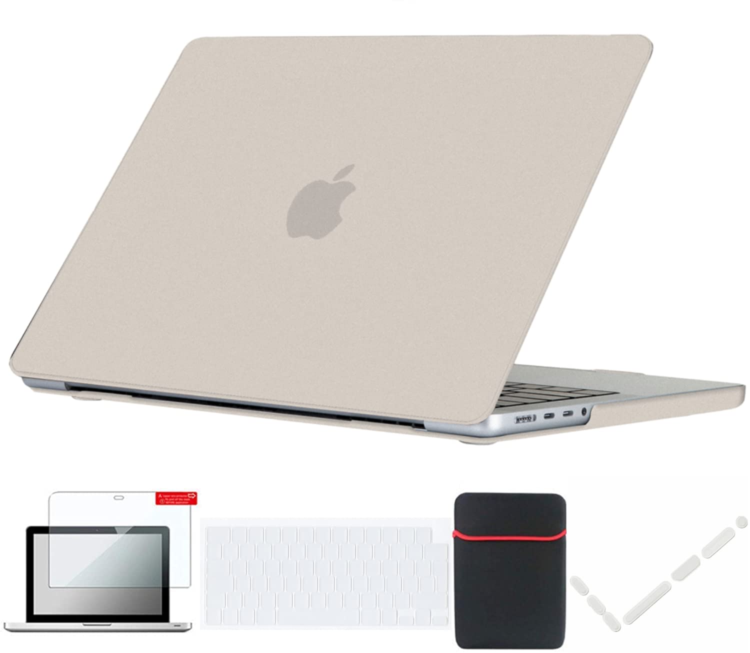 Se7enline compatible with MacBook Pro 14 inch Case for 2025 2024 2023 2022 2021 M5 M4 M3 M2 M1 Model A2918 A2992 A3112 A3401 A3434 &Sleeve&Keyboard Cover,Screen Protector, Dust Plug, Stone Gray