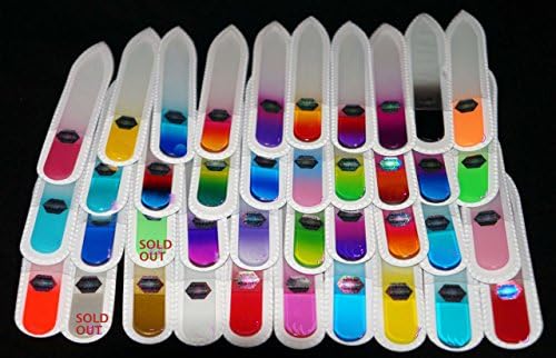 Authentic Patented Multicolor Czech Glass Nail File Two Sided 90mm 3.54in 1pc
