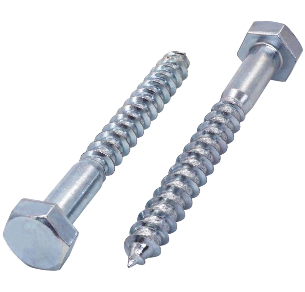 SKIR'CO (8 pcs) DIN 571 Zinc Plated Steel Hexagon Head Wood Screws M10 x 90 mm, Coach Screws, Hex Screw, Lag Bolts