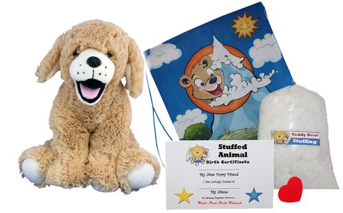Make Your Own Stuffed Animal "Goldie The Lab/Retriever" - No Sew - Kit With Cute Backpack!
