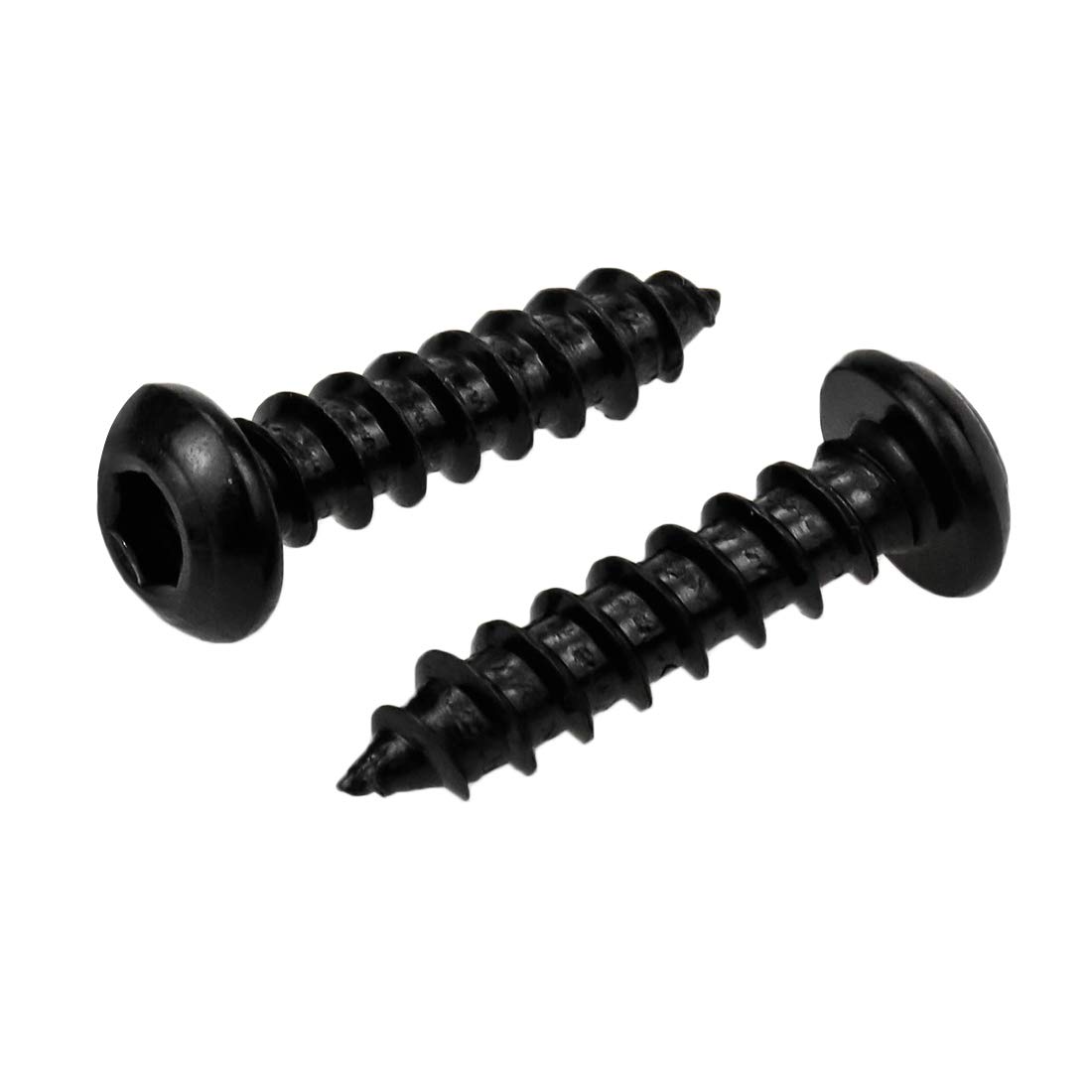 Xiaoyztan 50 Pcs M6x25 Truss Head Hex Socket Wood Screws Oxide Coated Carbon Steel Self-Tapping Screws