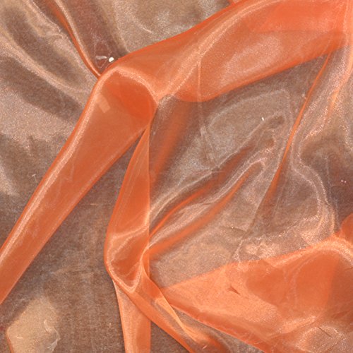Buy Mirror Organza Fabric 58 inches width by the yard Orange Online at