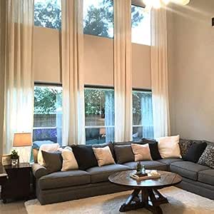 Ikiriska Blackout Extra Long Curtain. 12-24 ft Long Darkening Custom Made Drape (Gray, 50 Wx144 L Ikiriska Blackout Extra Long Curtain. 12-24 ft Long Darkening Custom Made Drape (Gray, 50 Wx144 L