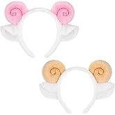 Kirei Sui 2-Piece Sheep Ears Headband Cute, Soft & Comfortable Halloween Christmas Party Accessories for Adult Women