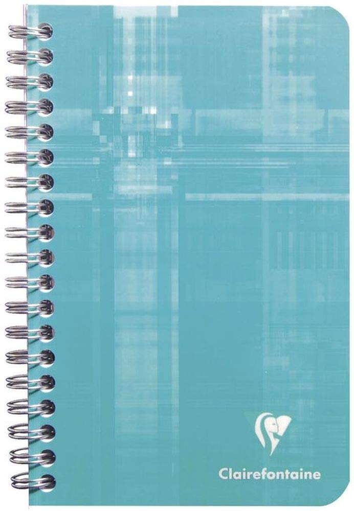 Clairefontaine 68681C - A Spiral Notebook - Dimensions: 11x17cm - 100 Seyes Ruled Pages - White Vellum Paper 90 g - Laminated Card Cover - Random Colour