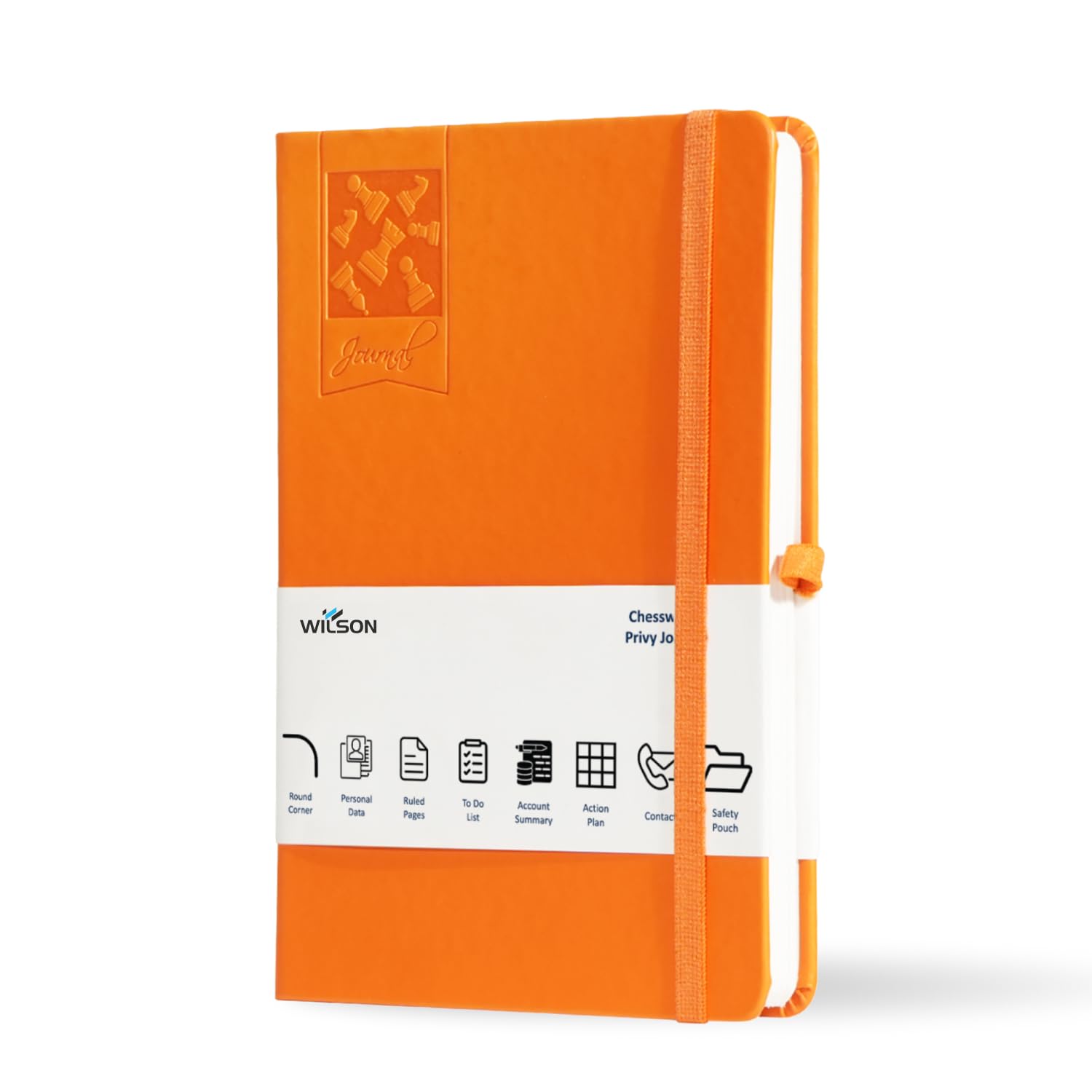 InfinityMarket Wilson A5 Notebook Hardback, Leather Journal Notebook Notepad with 256 Pages,Thick Paper, sustainably sourced paper, Lined Journals Note books for Women Men Writing Work (Orange)