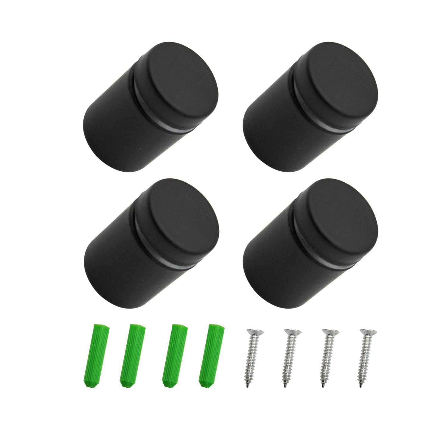 WJUAN 4 Pcs Advertising Screw Nails Sign Holders Nail Glass Standoff Fixings, Screw Glass Standoff Holder for Mounting and Fixing the Glass (Black 19 x 26 mm)