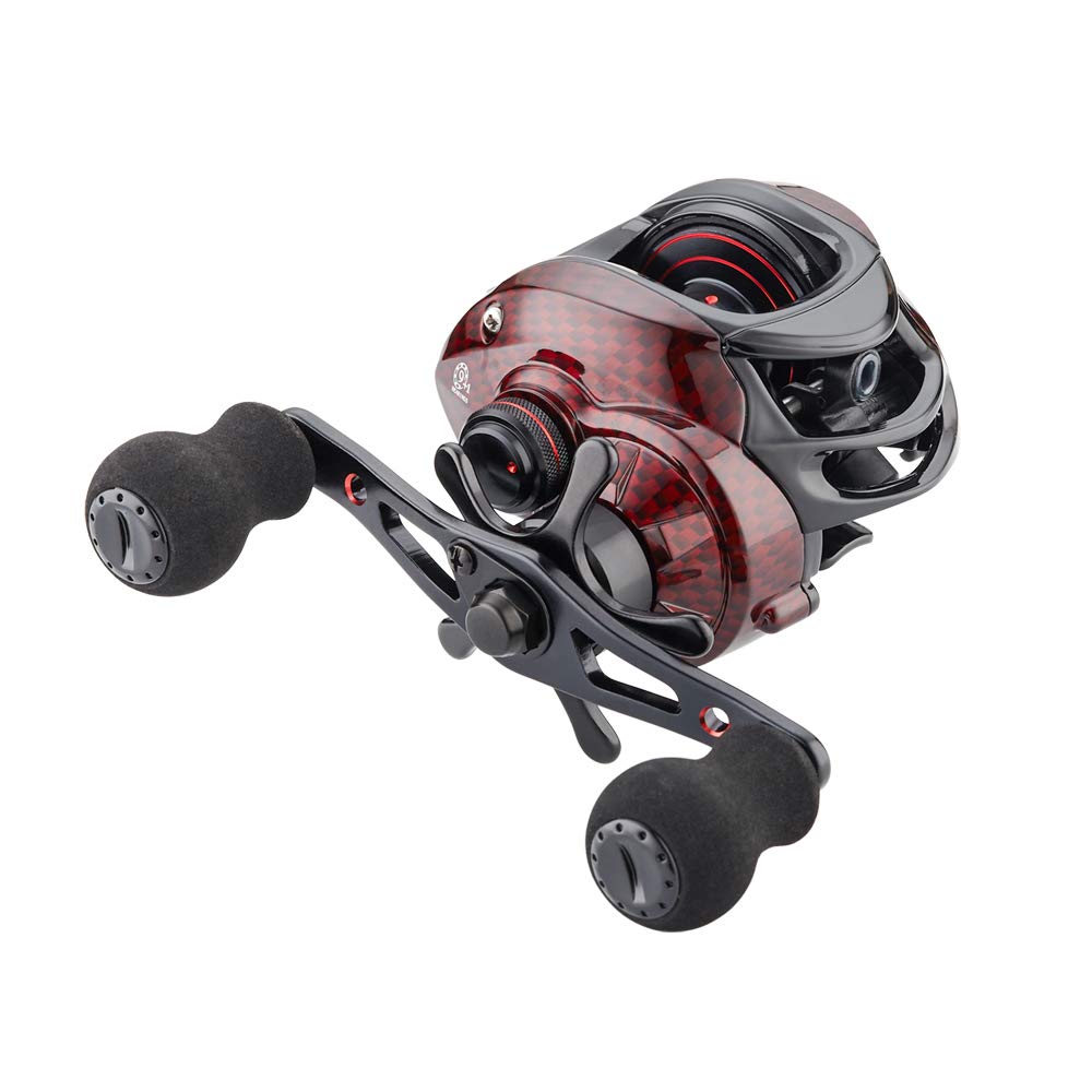 FISHDROPS Baitcaster Reels, 9+1BB, CNC Aluminum Spool, Magnetic Brake System Bait Caster Reel High Speed Gear Ratio 7.0:1 Ultra Smooth Low Profile Baitcasting Fishing Reel