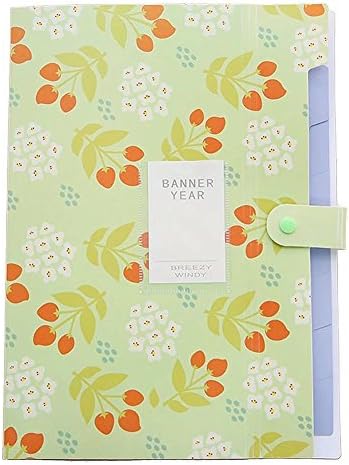 Accordion 5 Pockets Expanding File Folder A4 Papers Documents Organizer Holder Printed Floral Folders