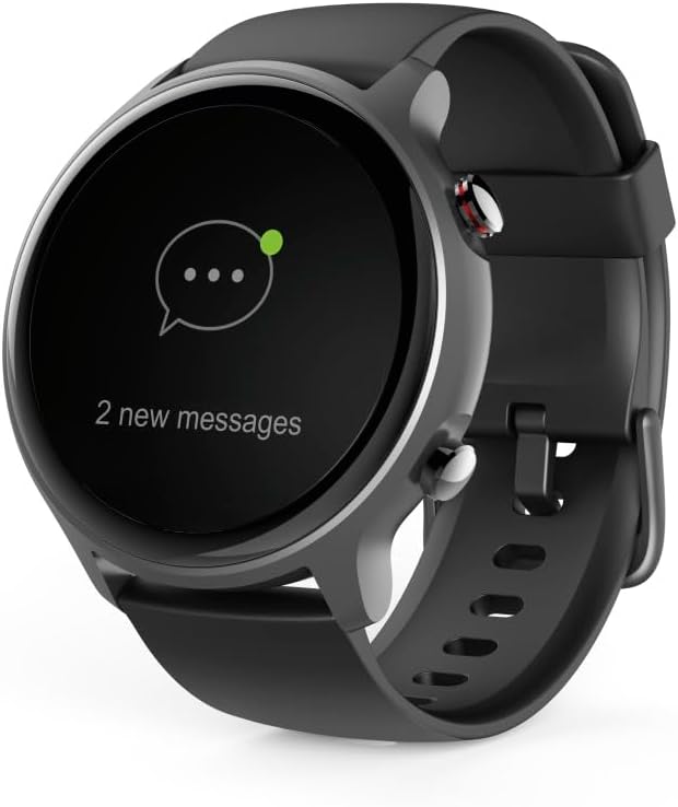 - Reloj Inteligente con GPS (Smartwatch Resistente al Agua, función Despertador, hasta 14 Deportes Diferentes, podómetro, frecuencia Cardiaca, Reloj Deportivo) Negro