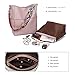 BOSTANTEN Women's Leather Designer Handbags Tote Purses Shoulder Bucket Bags Taro Pink