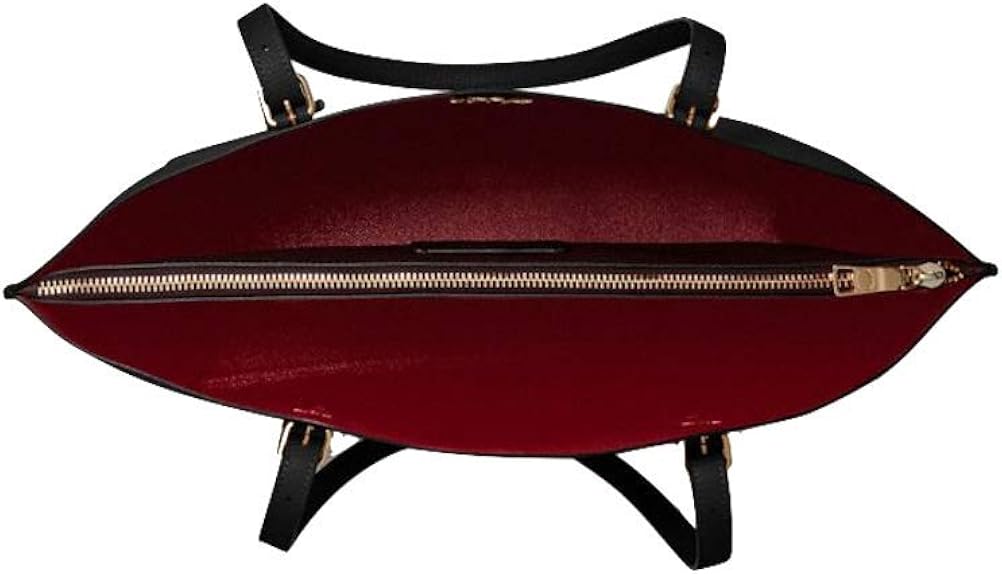 coach black tote with red interior