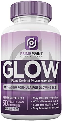 Glow Plant-Derived Phytoceramides: Best Anti-Aging Renewal Formula for Healthy Skin, Erases Fine Lines & Wrinkles Hydrates & Restores Skin, Ceramides from Rice Vitamins A,C,D,E 30 Capsules