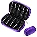 Hipiwe Essential Oils Travel Bag Perfect Carrying Case Storage Bag Organizer for Oil Bottles - Holds 10 Bottles of 5ml, 10ml, 15ml (Purple)
