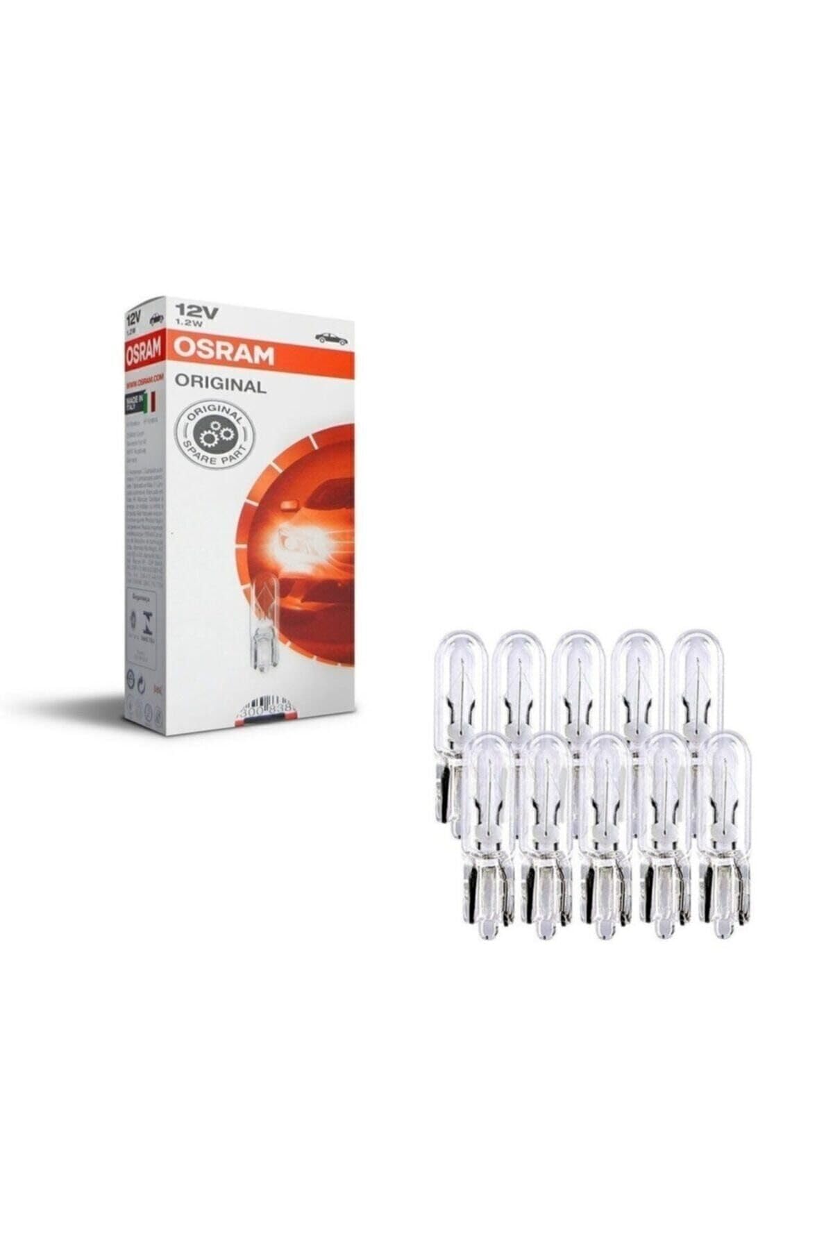 OSRAM 2721 Original Lamps with Glass Wedge Bases, 12 V, 1.2 W,