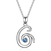 WINNICACA Christmas Gifts for Women Initial Necklaces 925 Sterling Silver Letter Pendant Necklaces with Birthstone Letter A-Z Initial Jewelry Gifts for Women Her Daughter Lover Birthday Gifts Ideas