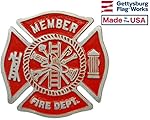 Aluminum Grave Marker Firefighter, Cemetery Memorial Flag Holder, Fireman Plaque, Made In USA