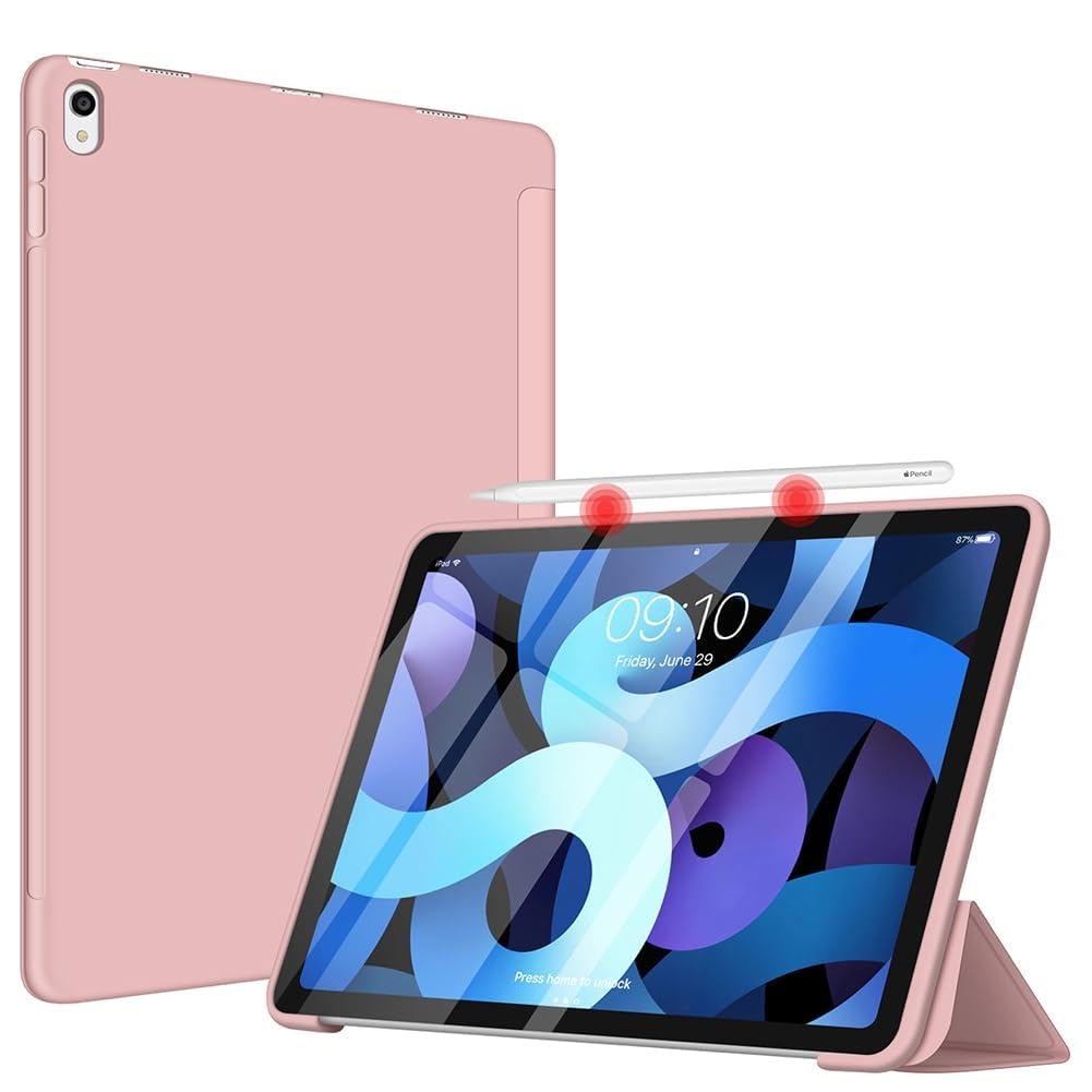 VAGHVEO Case for iPad Air 11 Inch M3 (2025) / M2 (2024), 10.9" iPad Air 5th / 4th Generation (2022/2020) Slim PU Leather Protective Case with Soft TPU Back Cover Shell, Auto Wake/Sleep, Rose Gold