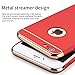 iPhone 6s Plus/6 Plus Case RANVOO Stylish Slim Hard Case with 3 Detachable Parts for Apple iPhone 6s Plus/6 Plus, Chrome Gold and Matte RED, [Clip-ON]