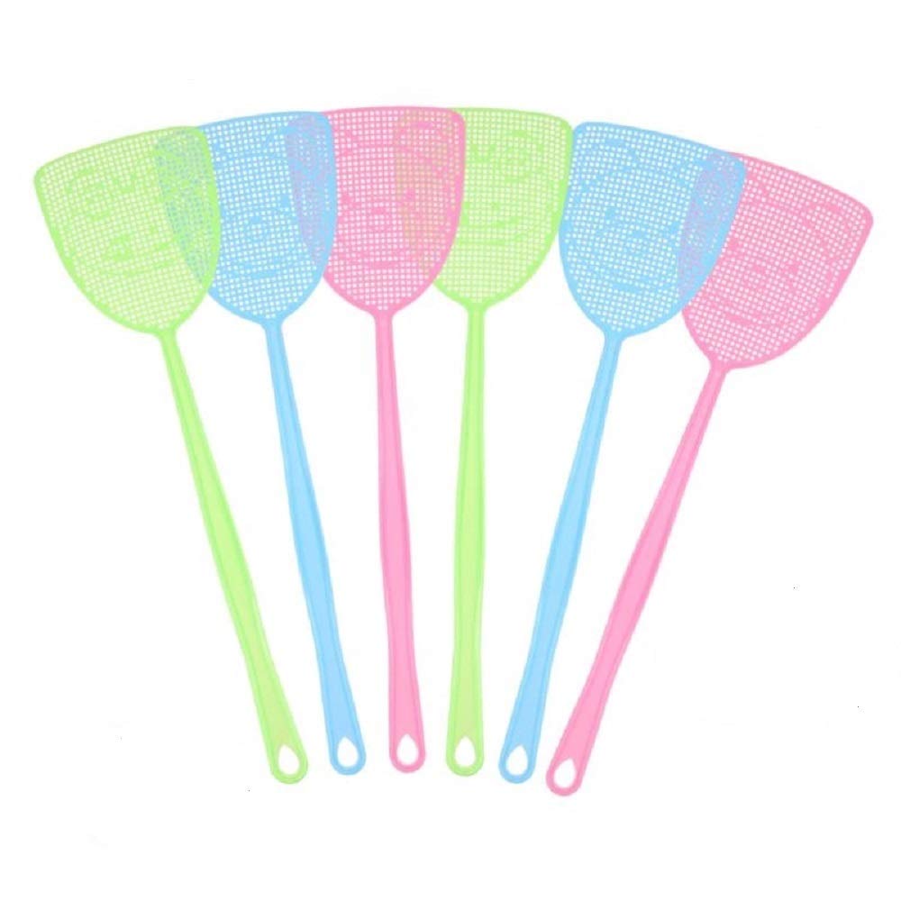 Chelory 6 Pack Fly Swatter Manual Plastic Fly Swat Set Wasp Pest Pest Control with Strong Flexible Handle Heavy Duty Multi Pack Assorted Colors