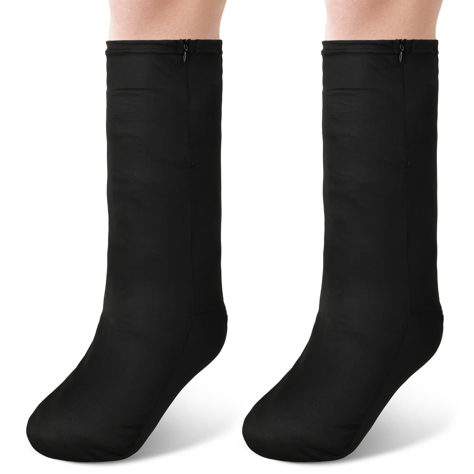 Photo 1 of Boao 2 Pcs Leg Cast Cover, Medium Short Cast Sock Cover Below The Knee Leg Sleeve for Foot Men Women(Black)