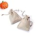 DECORA 50 PCS Burlap Bags with Drawstring Jute Hessian Linen Treat Bag for Halloween Wedding Jewelry Party Favors